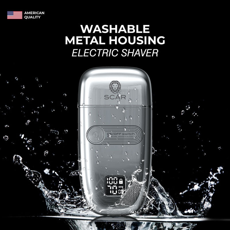 Scar AL- 1988 Washable Metal Housing Electric Shaver - al basel cosmetics