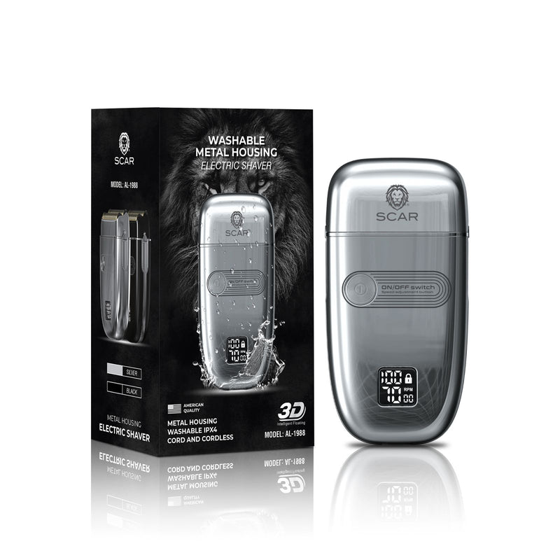Scar AL- 1988 Washable Metal Housing Electric Shaver - al basel cosmetics