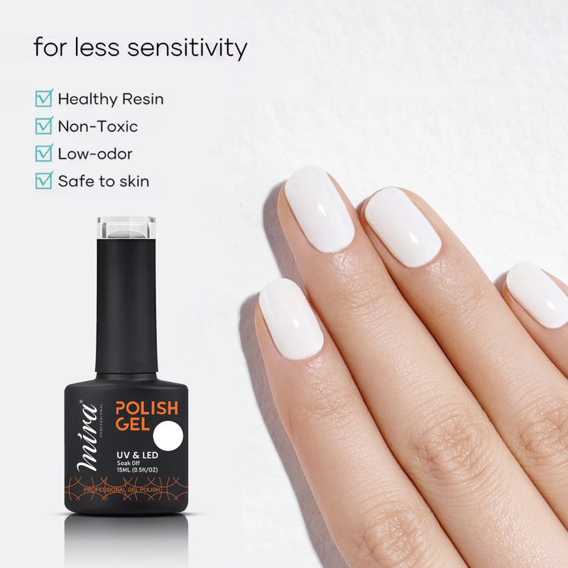Nail Art Gel Nail Polish 15ml #002 White Mira Professional  - nail polish - al basel cosmetics
