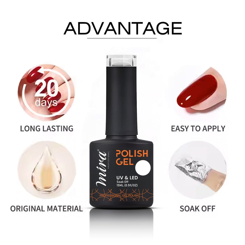 Nail Art Gel Nail Polish 15ml #002 White Mira Professional  - nail polish - al basel cosmetics