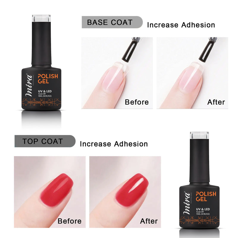 Gel Nail Polish Clear Base Coat 15ml Mira Professional - nail base coat-al basel cosmetics