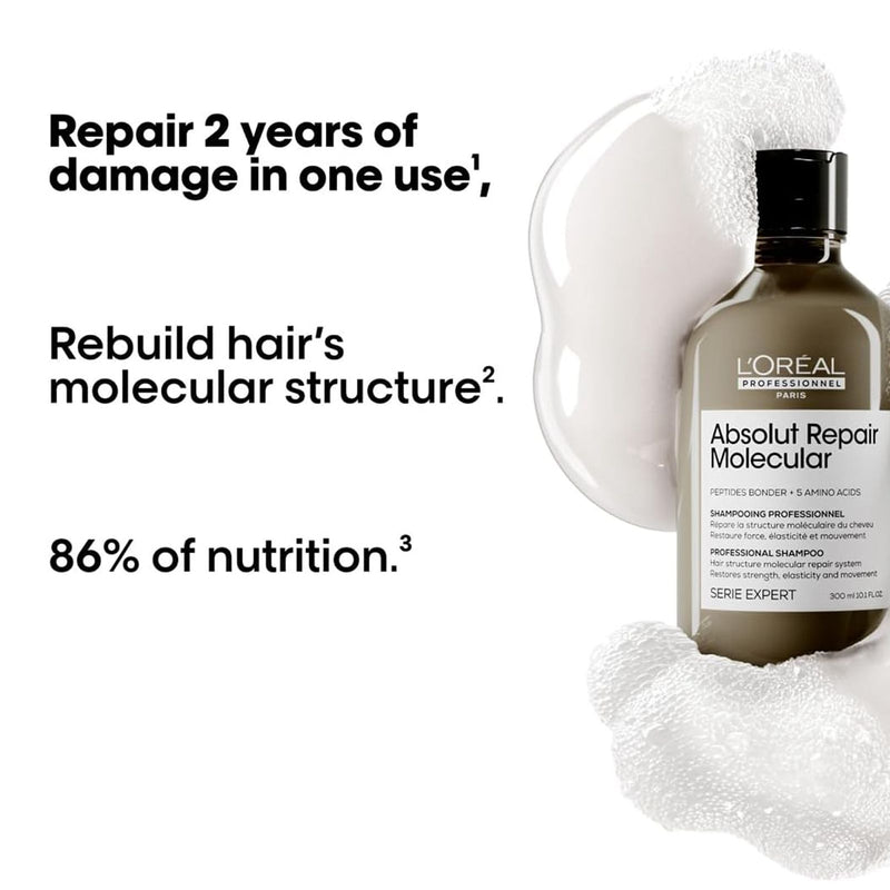 Absolute Repair Molecular Shampoo 300ml Loreal Professional SE - loreal uae - al basel cosmetics