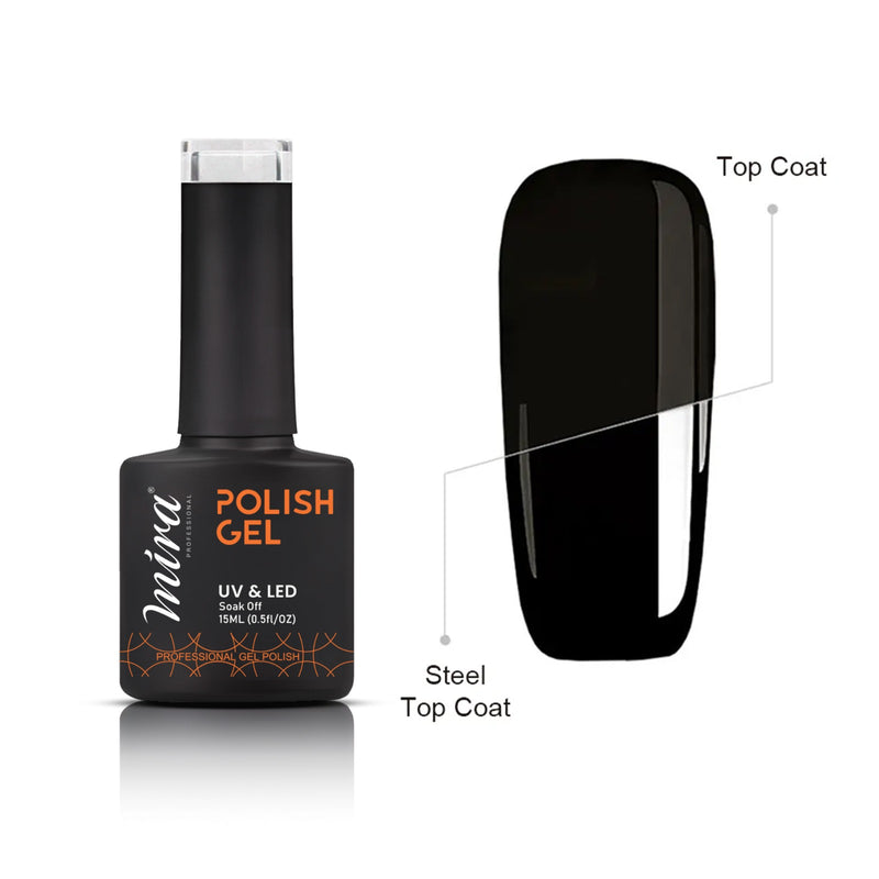 Gel Nail Polish Clear Top Coat 15ml Mira Professional - nail top coat-al basel 