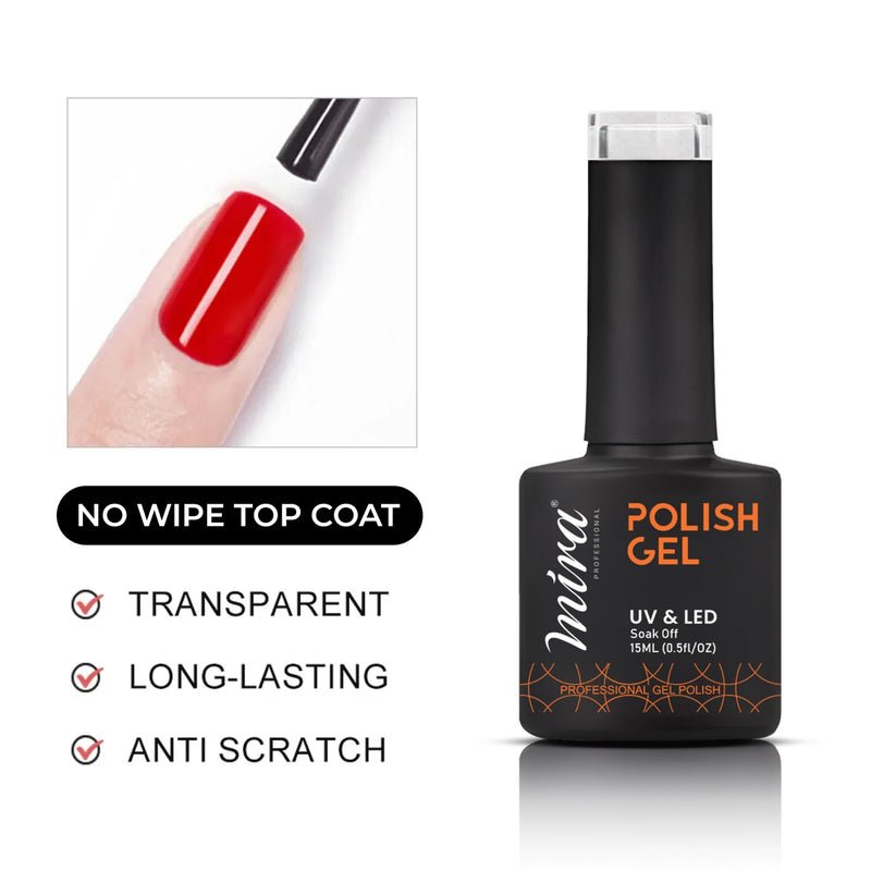 Gel Nail Polish Clear Top Coat 15ml Mira Professional - nail top coat-al basel 