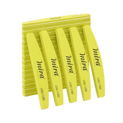 Professional Nail File Half Moon Sponge 705 Yellow for Nail Art Design Mira 10 Pieces