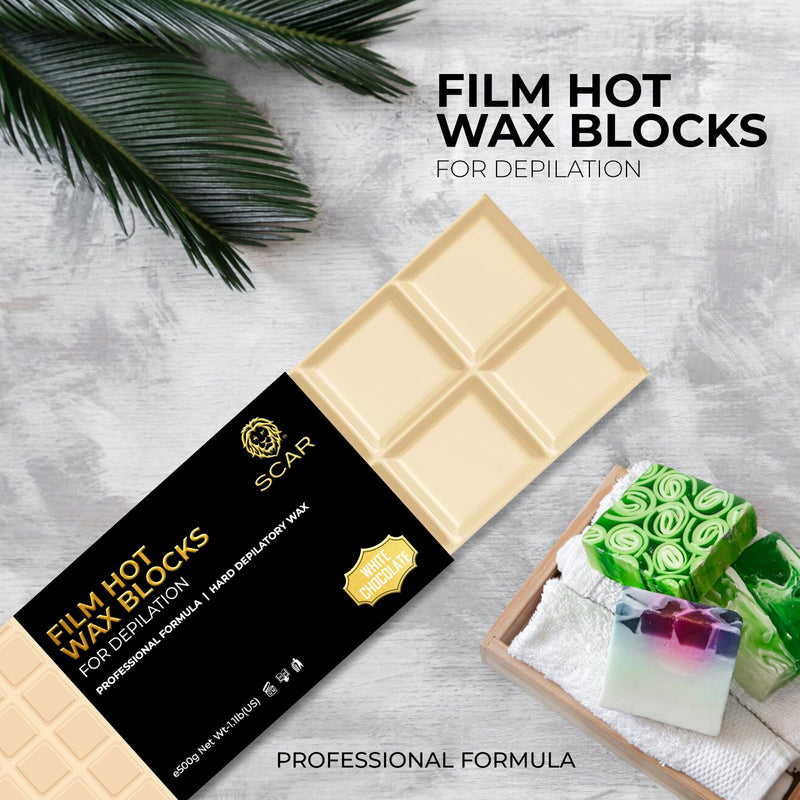 Scar Film Hot Wax Blocks 500g White Chocolate - al basel cosmetics