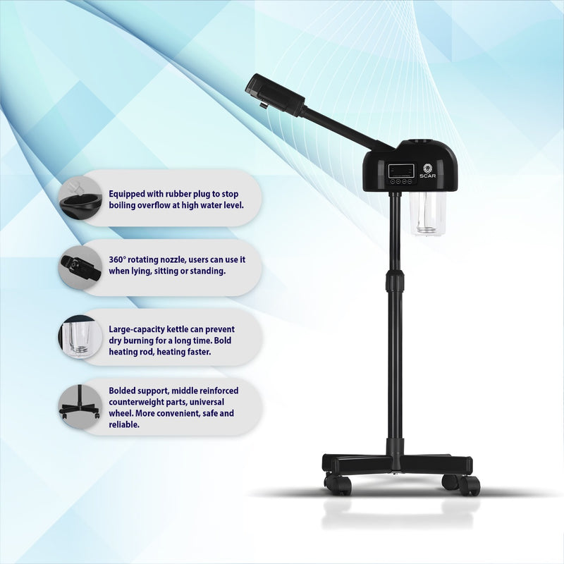Scar Digital Face Steamer Black- face steamer-al basel cosmetics
