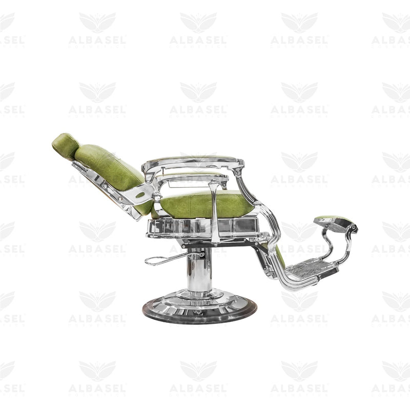 Green Silver Salon Professional Barber Gents Cutting Chair - gents chair - al basel cosmetics