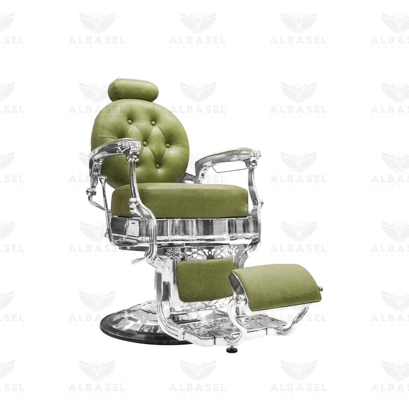 Green Silver Salon Professional Barber Gents Cutting Chair - gents chair - al basel cosmetics