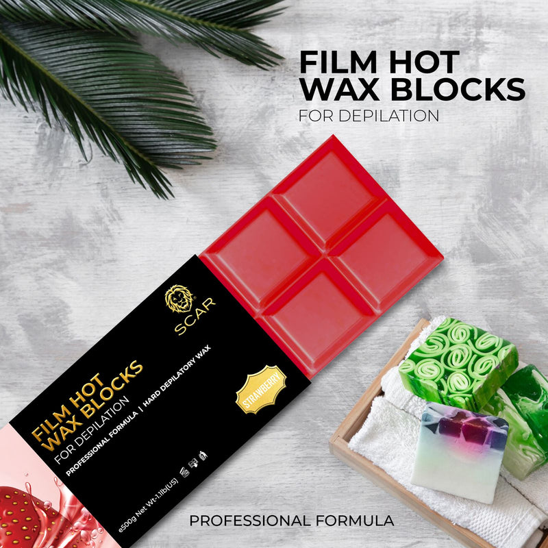 Scar Film Hot Wax Blocks 500g Strawberry - al basel cosmetics