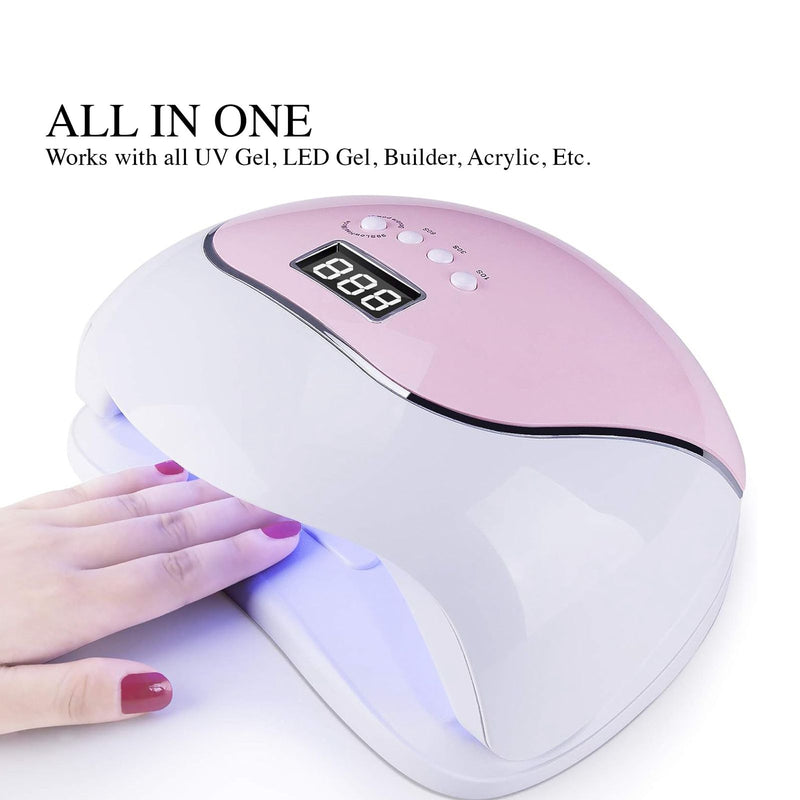 Pink Mira Professional V5 UV LED Nail Dryer Lamp - al basel cosmetics- nail dryer - gel nail polish dryer - Best UV LED nail dryer for home and salon use