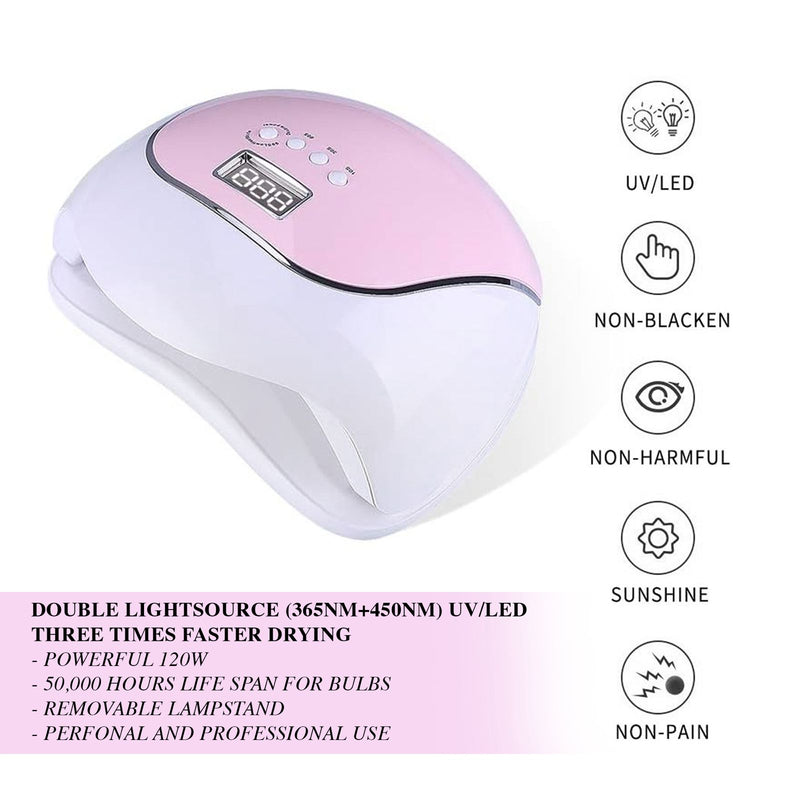 Pink Mira Professional V5 UV LED Nail Dryer Lamp - al basel cosmetics- nail dryer - gel nail polish dryer - Best UV LED nail dryer for home and salon use