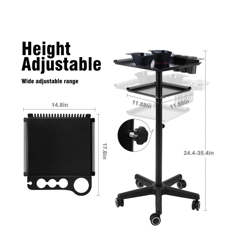 Professional Hair Coloring Trolley with Two Trays for Salon Spa - al basel cosmetics