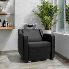 Black Salon Spa Professional Hair Washing Shampoo Chair - al basel cosmetics 