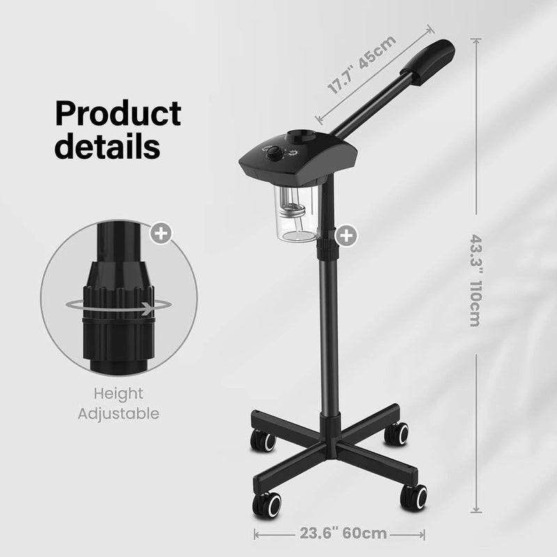 Professional Black Ionic Facial Steamer Viva - al basel cosmetics -facial steamer