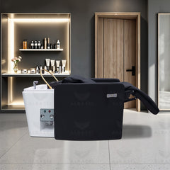 Salon Spa Electric Hair Washing Shampoo Chair with Steamer Black - al basel cosmetics