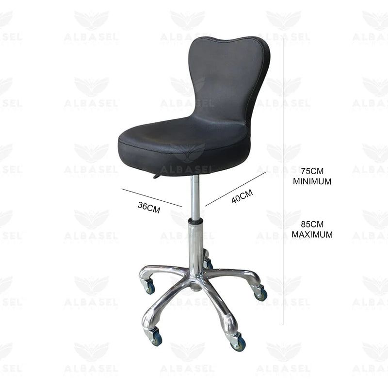 Beauty Salon Adjustable Stool Black