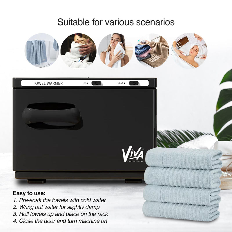 Professional UV Towel Warmer 10A Black Viva - salon equipment - towel warmer - al basel cosmetics