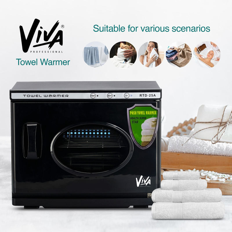 Professional UV Towel Warmer 25A-1 Black Viva - al basel cosmetics