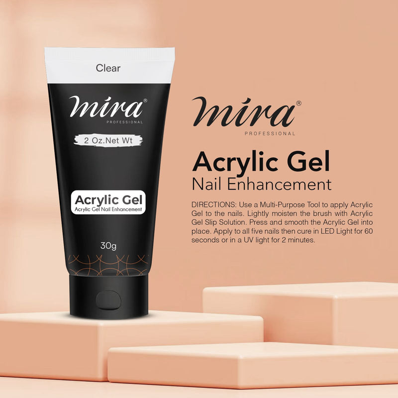 Professional Acrylic Gel Nail Enhancement Extension Builder Clear Gel 30g Mira - nail extension builder - nail art - al basel 