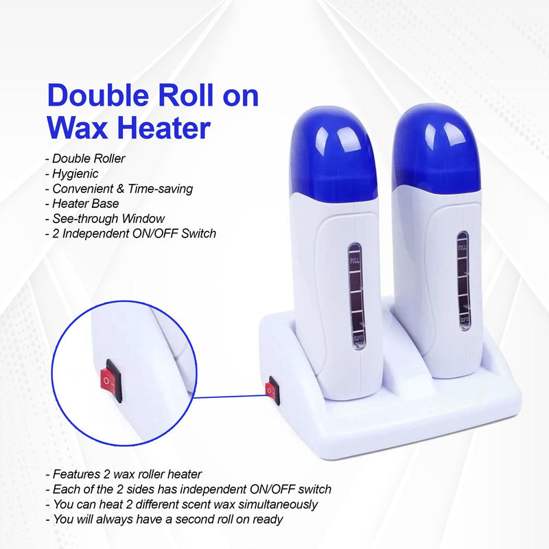 Professional Wax Depilatory Heater Tube Double Cartridges Viva -  Double Cartridge Wax Heater for Salon and Home Waxing - Professional Double Cartridge Wax Warmer for Smooth Hair Removal - Depilatory Wax Heater Tube for Double Cartridge Waxing - Professional Wax Depilatory Heater Tube with Double Cartridges -wax heater machine - wax warm machine