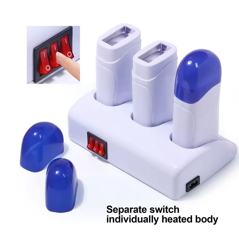 Professional Wax Depilatory Heater Tube Triple Cartridges Viva- al basel cosmetics - Triple Cartridge Wax Heater for Salon and Home Waxing - Professional Triple Cartridge Wax Warmer for Smooth Hair Removal - Depilatory Wax Heater Tube for Triple Cartridge Waxing - Professional Wax Depilatory Heater Tube with Triple Cartridges -wax heater machine - wax warm machine