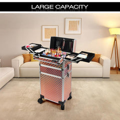 Gold Makeup Beauty Train Case Trolley 3 in 1 Adjustable - makeup trolley - al basel cosmetics
