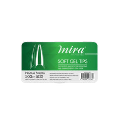 Clear Soft Gel Nail Tips Medium Stiletto Shape 500pcs per Box Mira - al basel cosmetics
