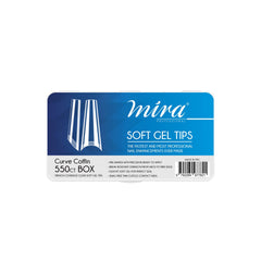 Clear Soft Gel Nail Tips Curve Coffin Shape 550pcs per Box Mira - al basel cosmetics 