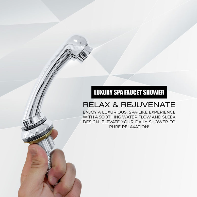Hair Washing Chair Spa Faucet Shower Set for Water Supply Silver Black - al basel cosmetics