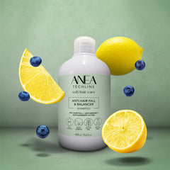 Anea Techline Anti-Hair Fall Balancer Shampoo 450ml - ANEA - Albasel Cosmetics - anti hair fall shampoo - shampoo for hair loss - hair loss treatment shampoo - best anti hair fall shampoo in UAE - Abu Dhabi - أفضل شامبو لتساقط الشعر وتكثيفه