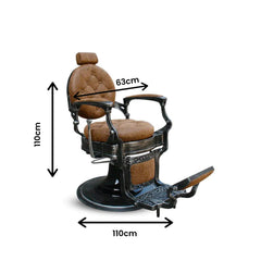 Barber Chair Old Brown for Hair Cutting - Al basel cosmetics - Salon chair UAE - Luxury Barber Chair