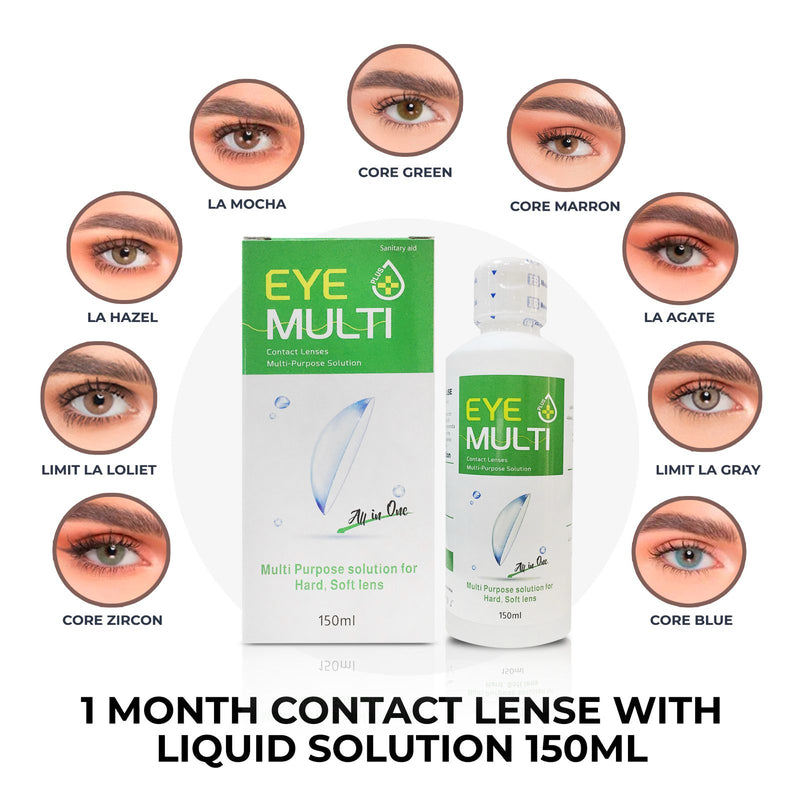 Beauty Contact Lense with Lense Solution - al basel cosmetics