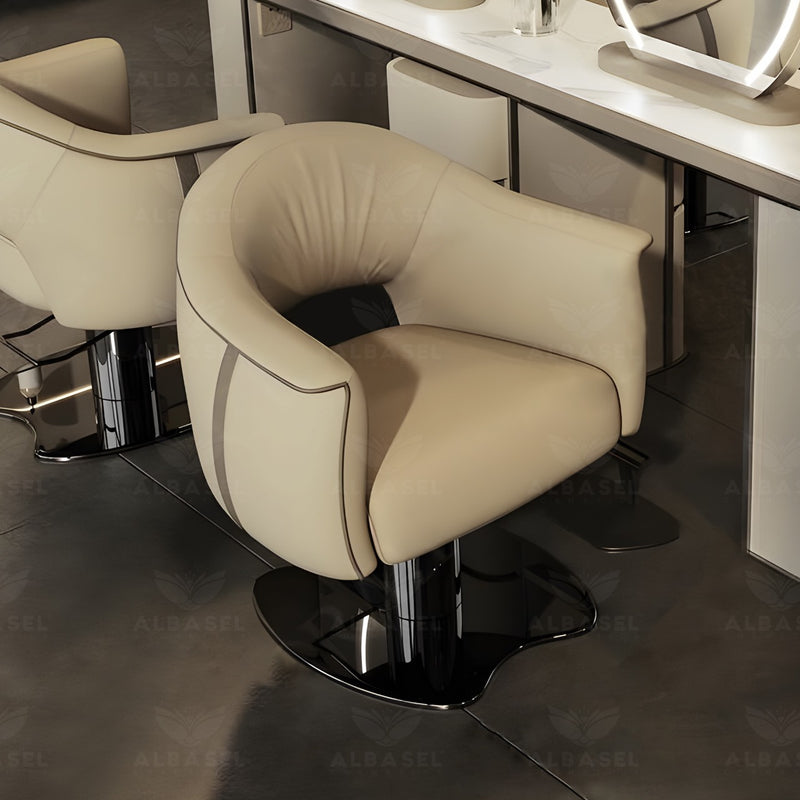 Beige Color Salon Spa Hair Styling Ladies Chair - salon chair - ladies chair - styling chair - al basel cosmetics