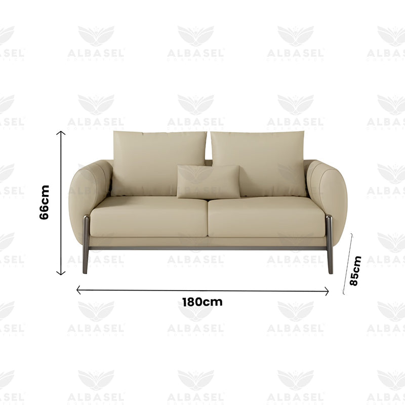 Beige Color Salon Spa Reception Waiting Sofa - reception sofa- salon beige color furniture - al basel cosmetics