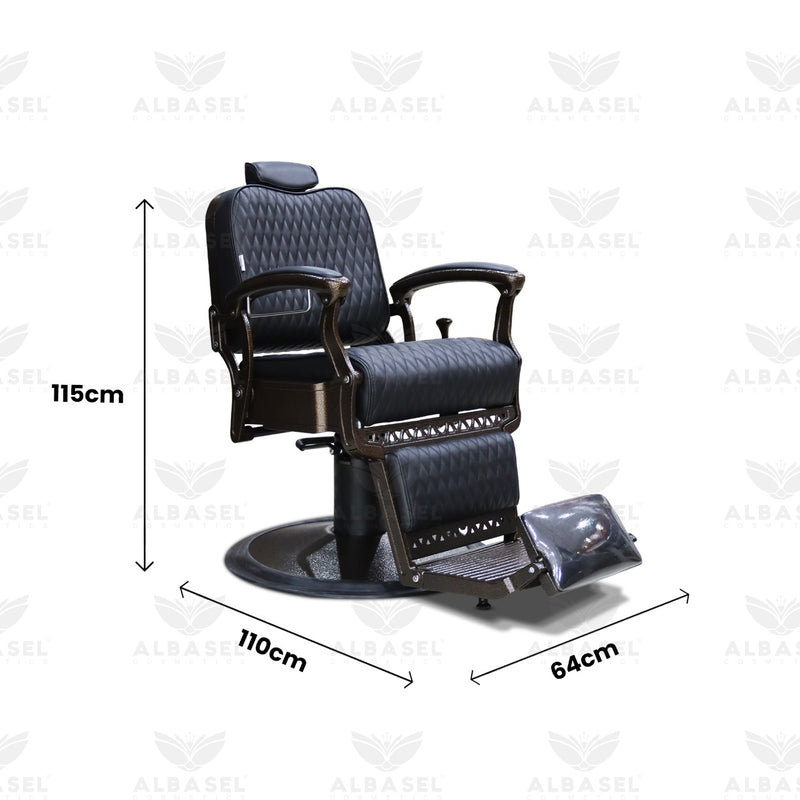Black and Brown Barber Salon Hair Cutting Chair - albasel cosmetics