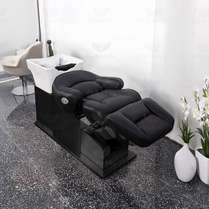 Electric Adjustable Hair Washing Chair Black - al basel cosmetics