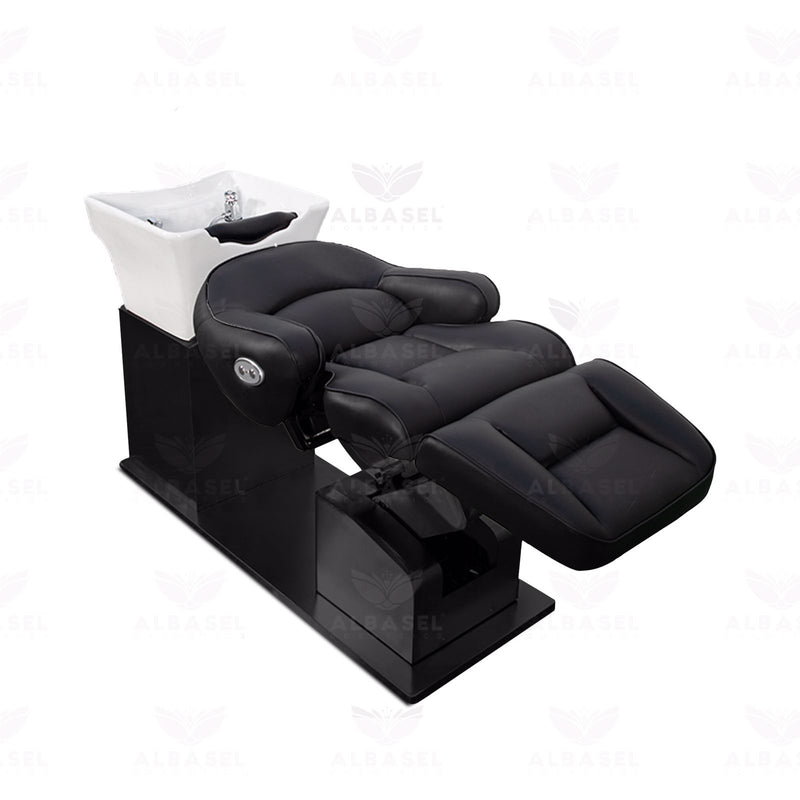 Electric Adjustable Hair Washing Chair Black - al basel cosmetics