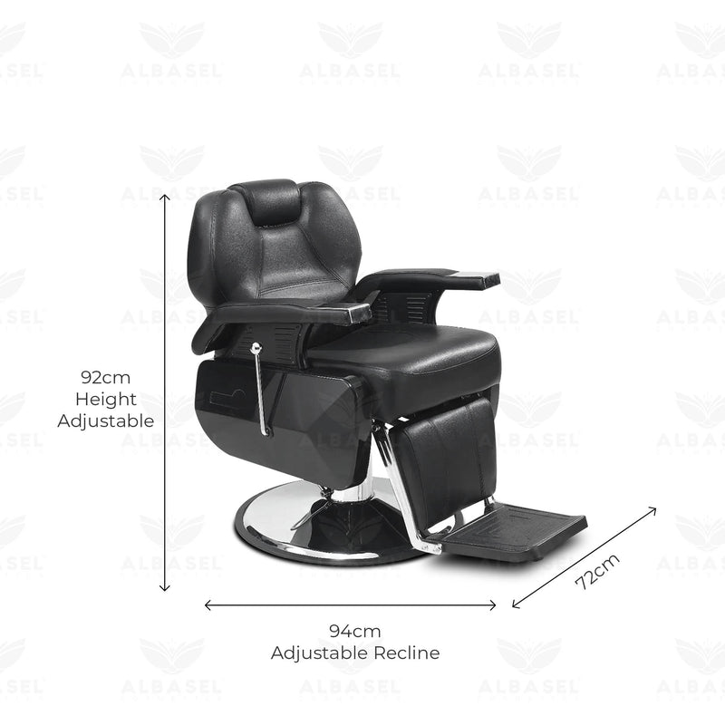 Gents Salon Barber Chair Black - Barber chair for hair cutting - Al Basel Cosmetics - UAE