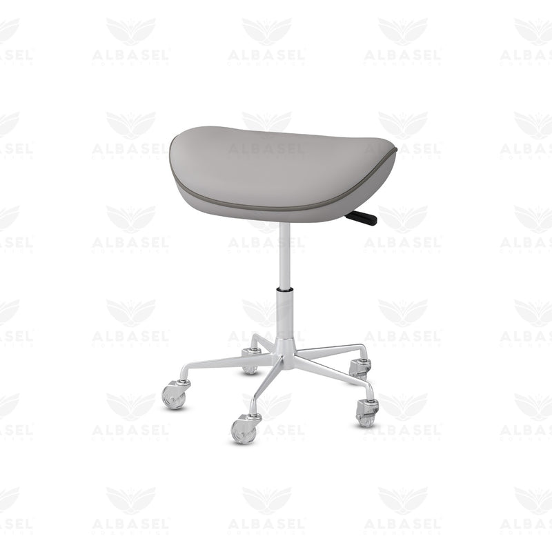 Grey Manicure Stool with Swivel & Adjustable Height – Salon & Spa Stool Chair