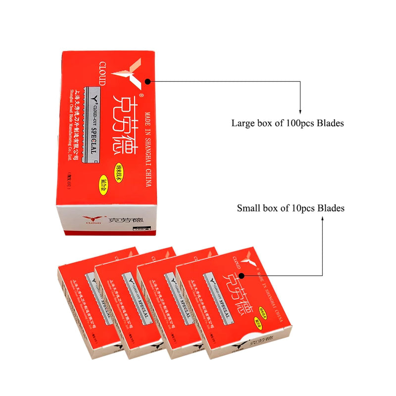 Salon Barber Professional Use Hair Thinning Razor Blade 100pcs Box - al basel cosmetics