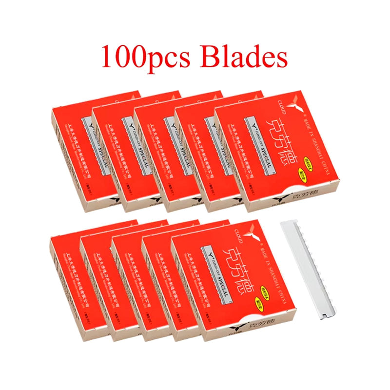 Salon Barber Professional Use Hair Thinning Razor Blade 100pcs Box - al basel cosmetics