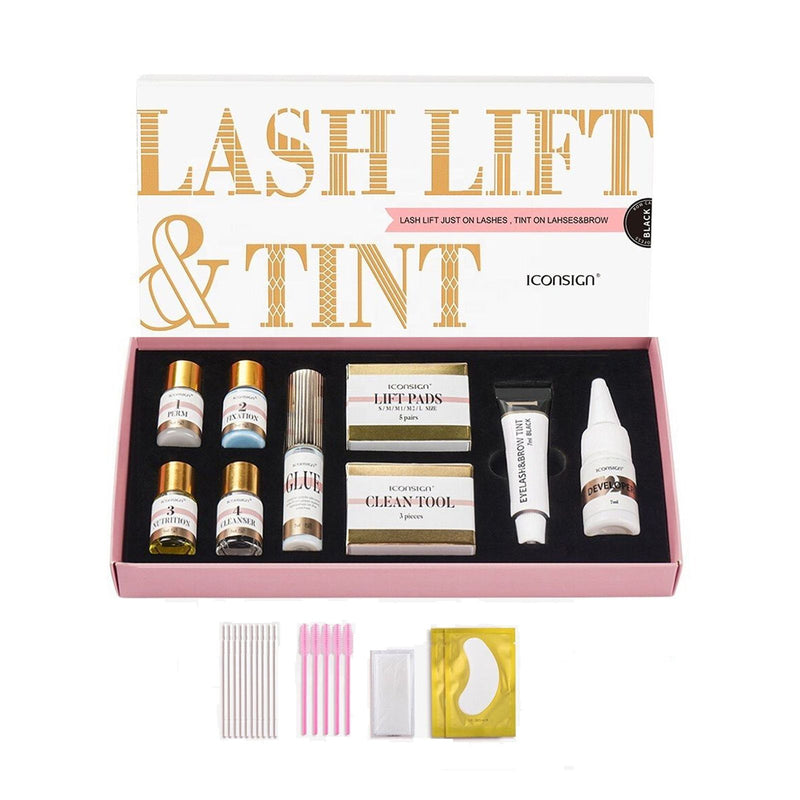 Black/Brown Lash Lifting & Tint Kit Iconsign– Fast Perm with Nutrition - lash kit - eyelash tint - Al Basel - UAE