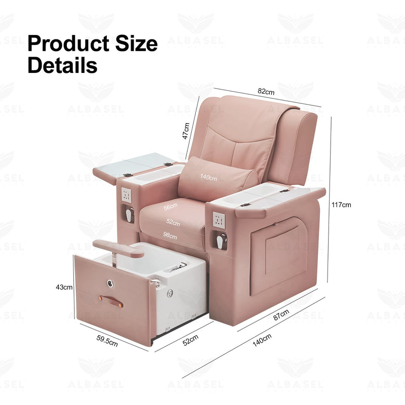 All-in-One Pink Pedicure & Manicure Massage Chair with Sliding Foot Bath | Luxury Spa & Salon Chair - manicure chair in Dubai - Manicure and pedicure chair in Saudi Arabia - Nail salon furniture Qatar - Pink salon furniture in UAE - Al Basel Cosmetics