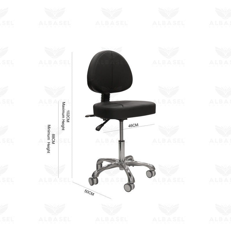 Professional Black Hydraulic Salon Stool – Reclining Swivel Chair