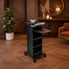 Professional Metal Frame Salon Trolley with Applicator Bowl & Brush - Hair coloring trolley - professional stylists hair trolley - beauty clinics styling trolley - Al Basel Cosmetics