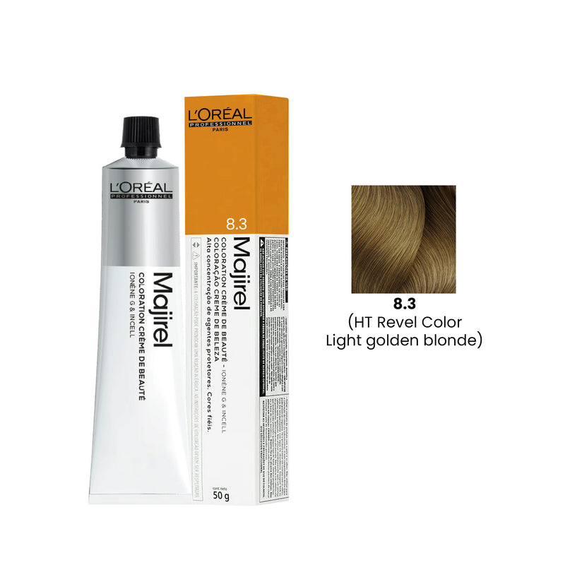 Hair Color Majirel 50ml 8.3 Light Golden Blonde (HT Revel Color) Loreal Professional-L’Oreal hair color-loreal uae- loreal professional- Al basel Cosmetics