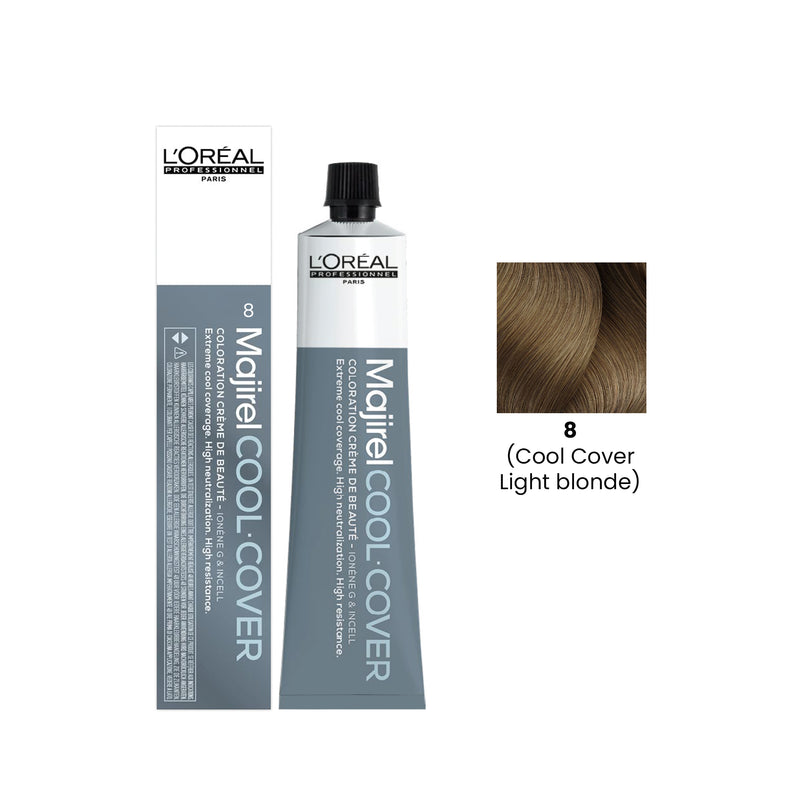 Hair Color Majirel Cool Cover 50ml 8 Light Blonde Loreal Professional-L’Oreal hair color-loreal uae- loreal professional- Al basel Cosmetics