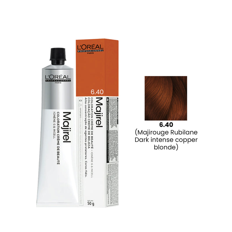 Hair Color Majirel 50ml 6.40 Majirouge Rubilane Dark Intense Copper Blonde Loreal Professional-L’Oreal hair color-loreal uae- loreal professional- Al basel Cosmetics