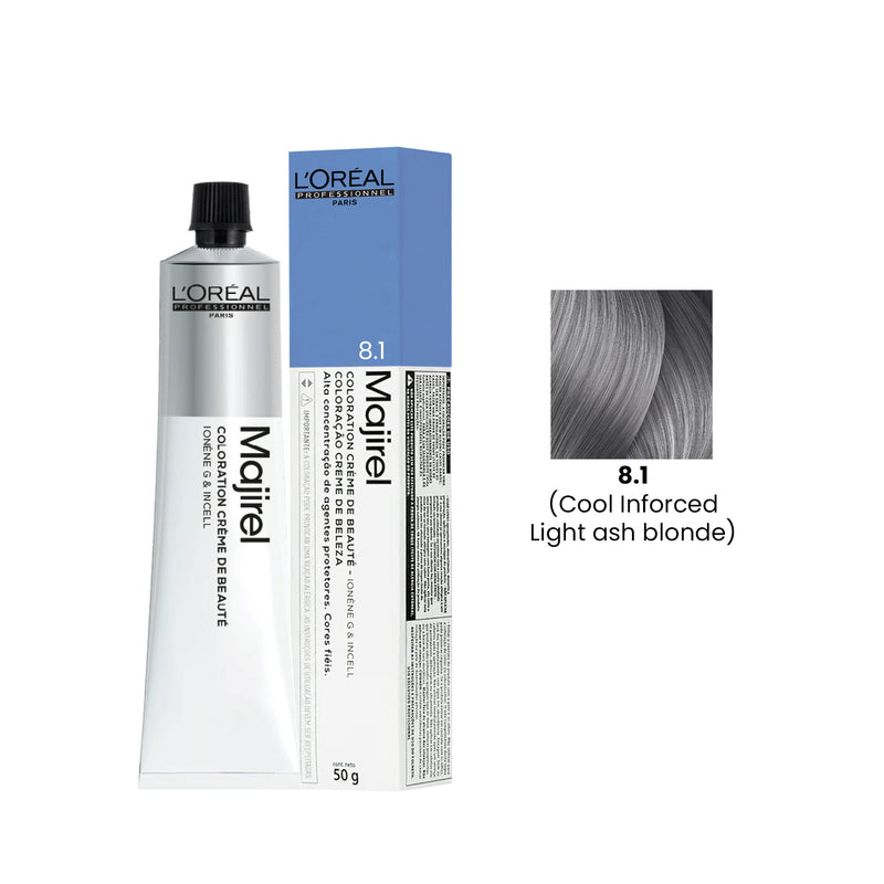 Hair Color Majirel 50ml 8.1 Cool Inforced Light Ash Blonde Loreal Professional-L’Oreal hair color-loreal uae- loreal professional- Al basel Cosmetics